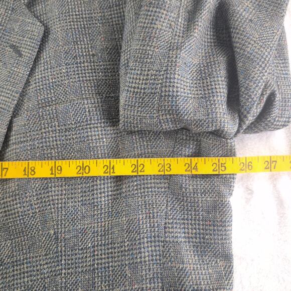 Vintage Hart Schaffner Marx 100% Silk SingleBreasted Tweed Suit Jacket Men's 50R - Picture 8 of 11